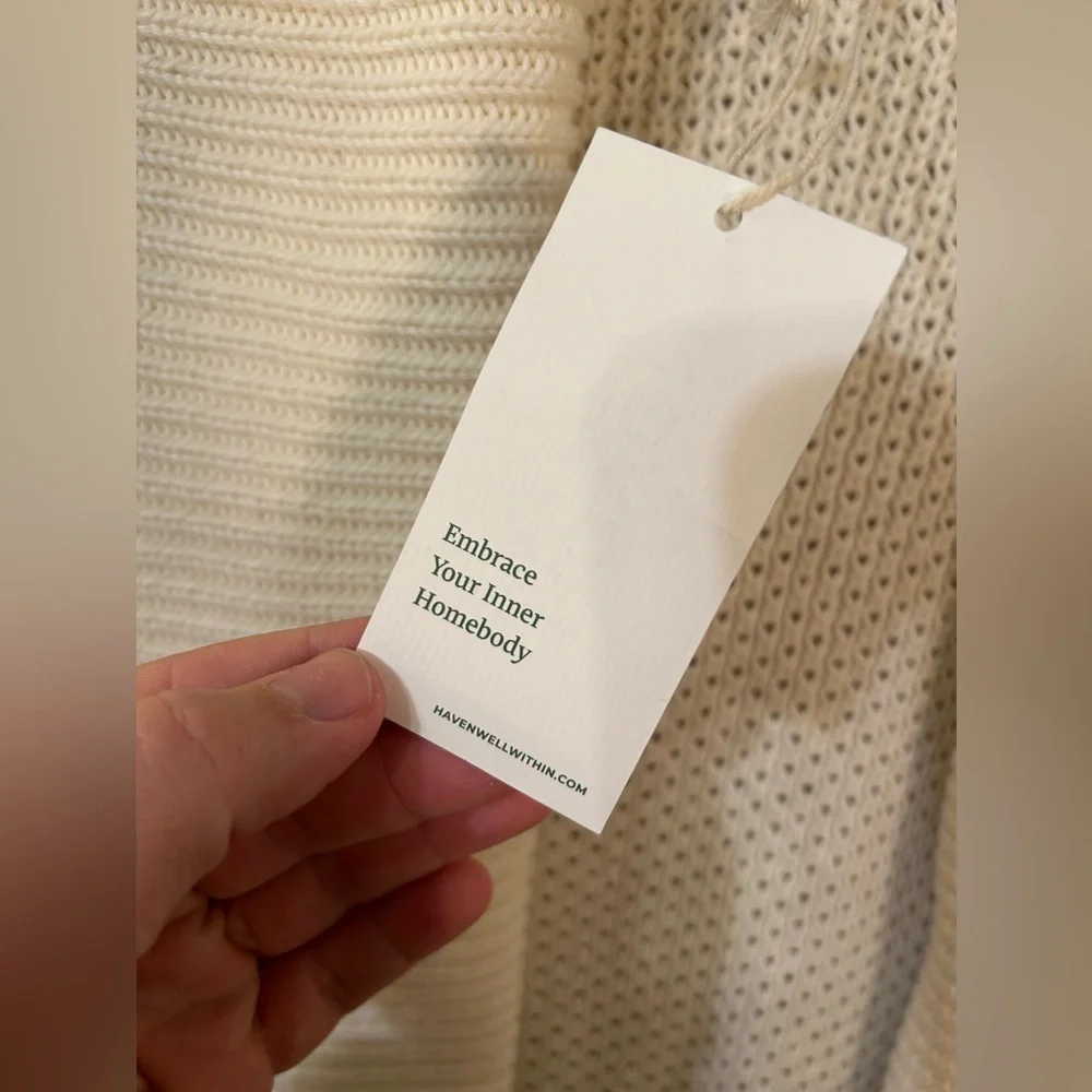 Haven Well Within Organic Cotton Honeycomb Shawl Cardigan - Picture 6 of 8